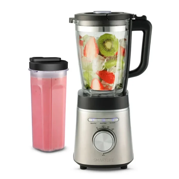 Licuadora Smartlife con Vaso Mix & Go 1,75 Litros Jarra Vidrio Pica Hielo 1000W SL-BL1402PN